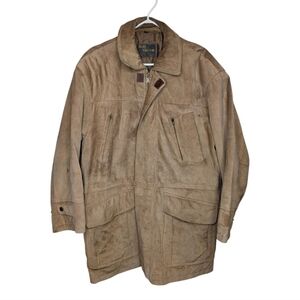 Vintage Bell Maxim Camel Tan Italian Suede Medium Jacket -FLAWS
